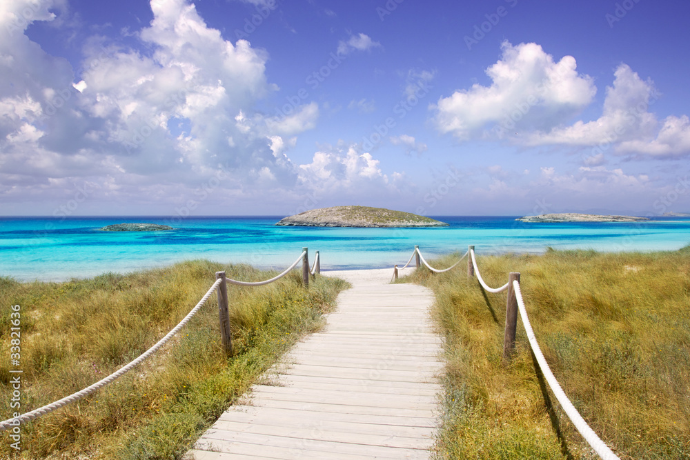 beach way to Illetas paradise beach Formentera