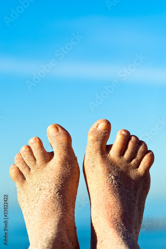 sandige Füße