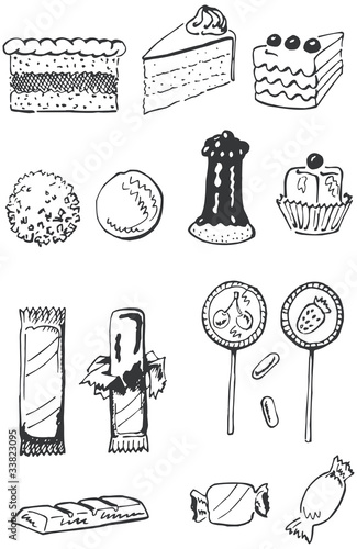 Confectionery doodles set