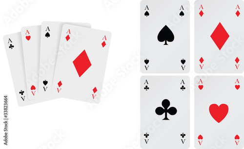 set of aces playing cards