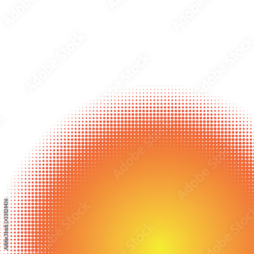 halftone circle representing an abstract sunrise