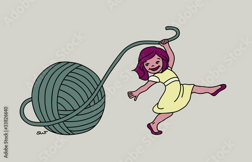girl loves yarn, knitting, dancing