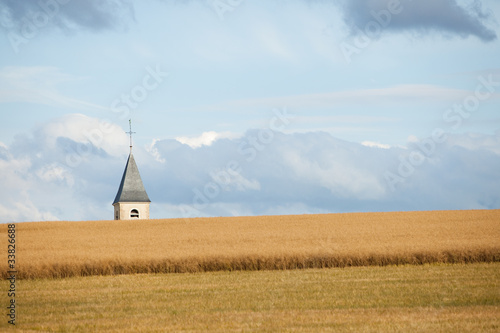 Canvas Print Church tower on horizon