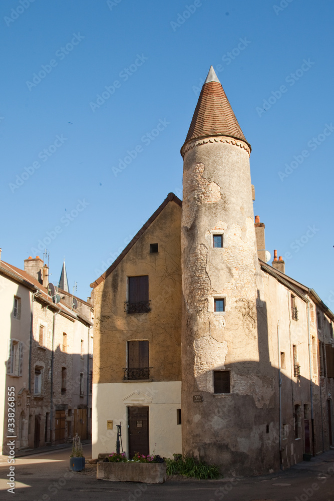Fototapeta premium Building with tower in French village