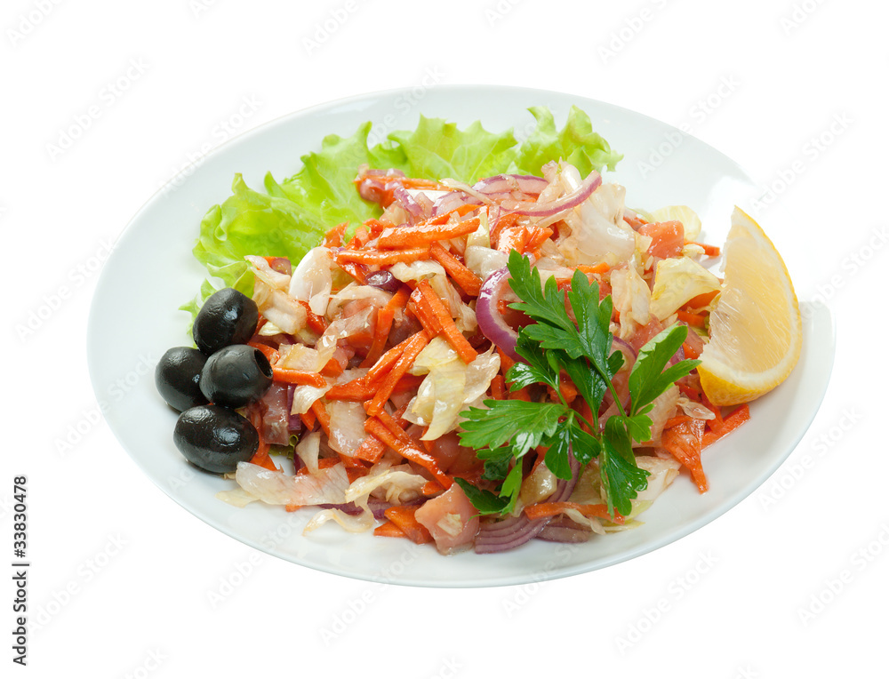 Healthy vegetarian Salad with salmon Healthy vegetarian Salad with salmon