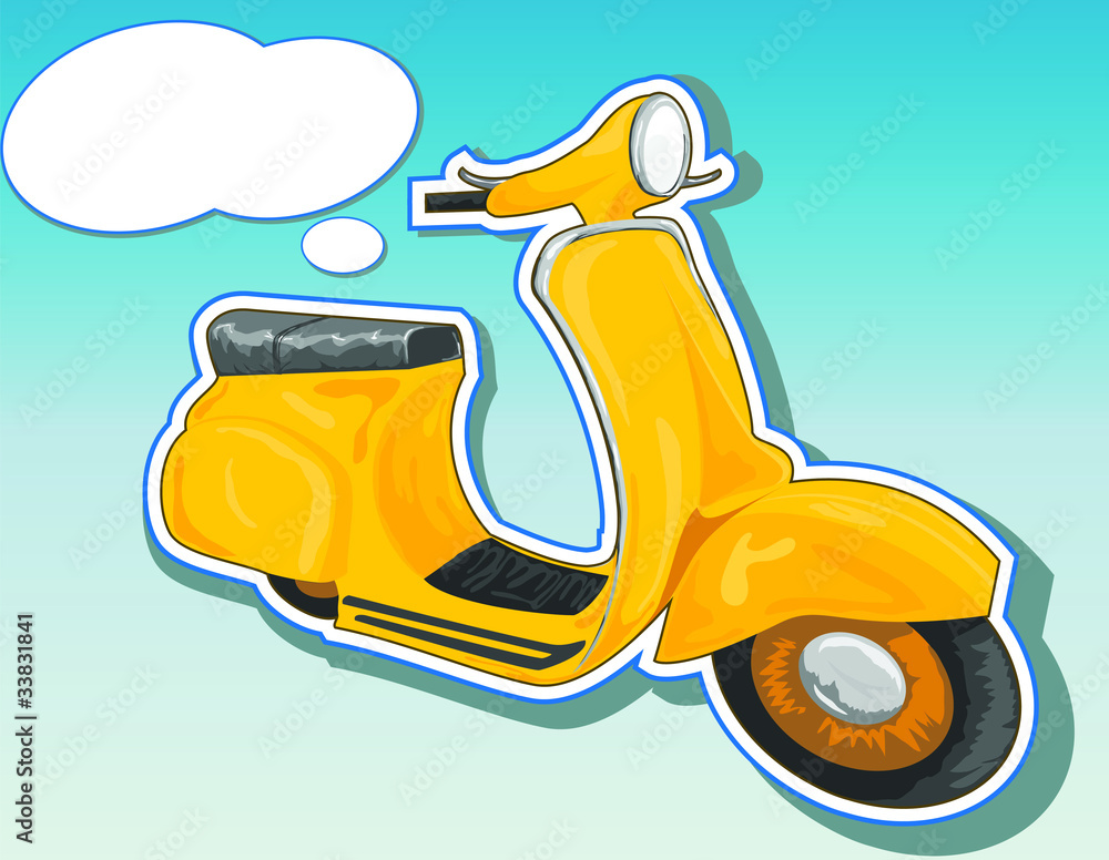Fototapeta premium Beautiful vector scooter.