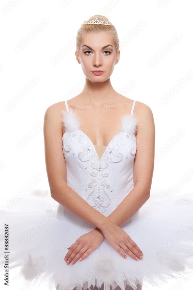 Beautiful ballet dancer isolated on white background Beautiful ballet dancer isolated on white background
