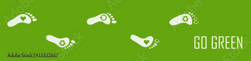 Eco footprint vector background banner