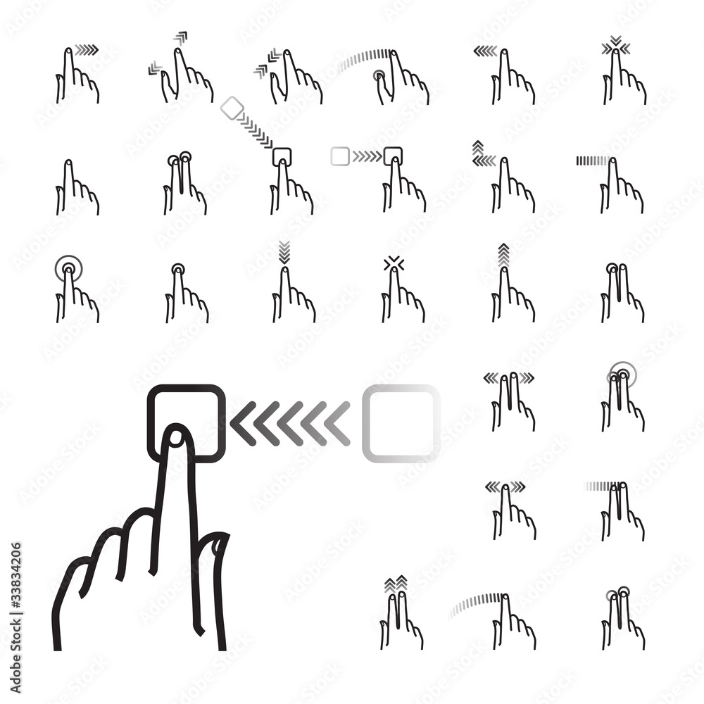 Fototapeta premium touchscreen hand gestures