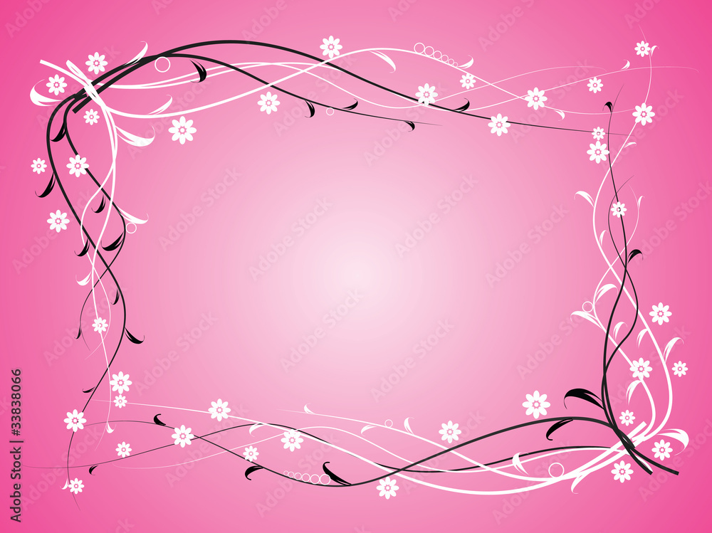 Flowers on pink background