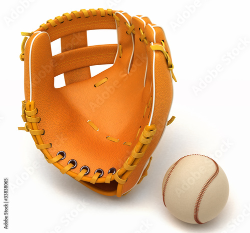 Fotografie Sports in USA: baseball glove and ball