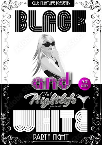 Partyflyer Black & White