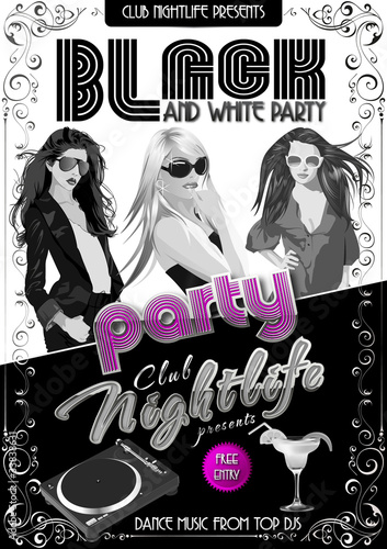 Partyflyer Black & White