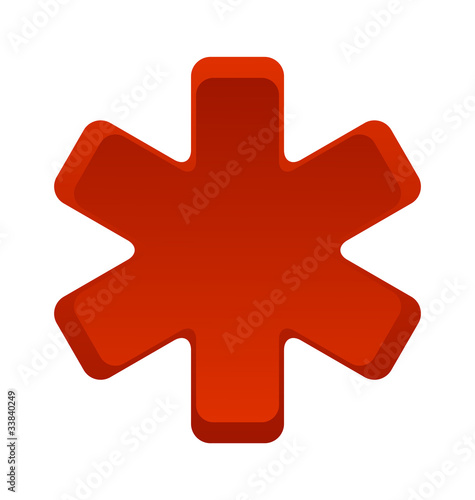 hospital medic symbol red color isolated