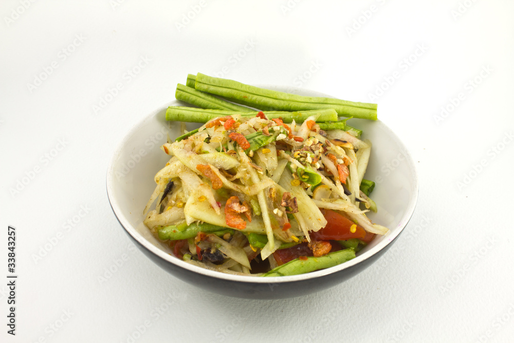 Thai papaya spicy salad or know as Som Tum Thai papaya spicy salad or know as Som Tum