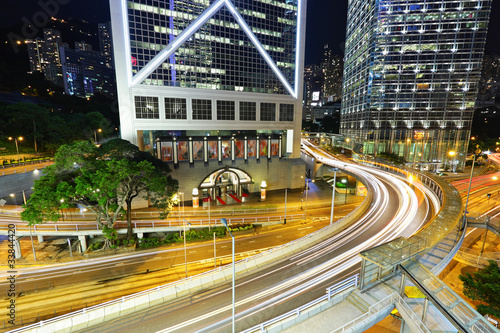 traffic downtown at night © leungchopan