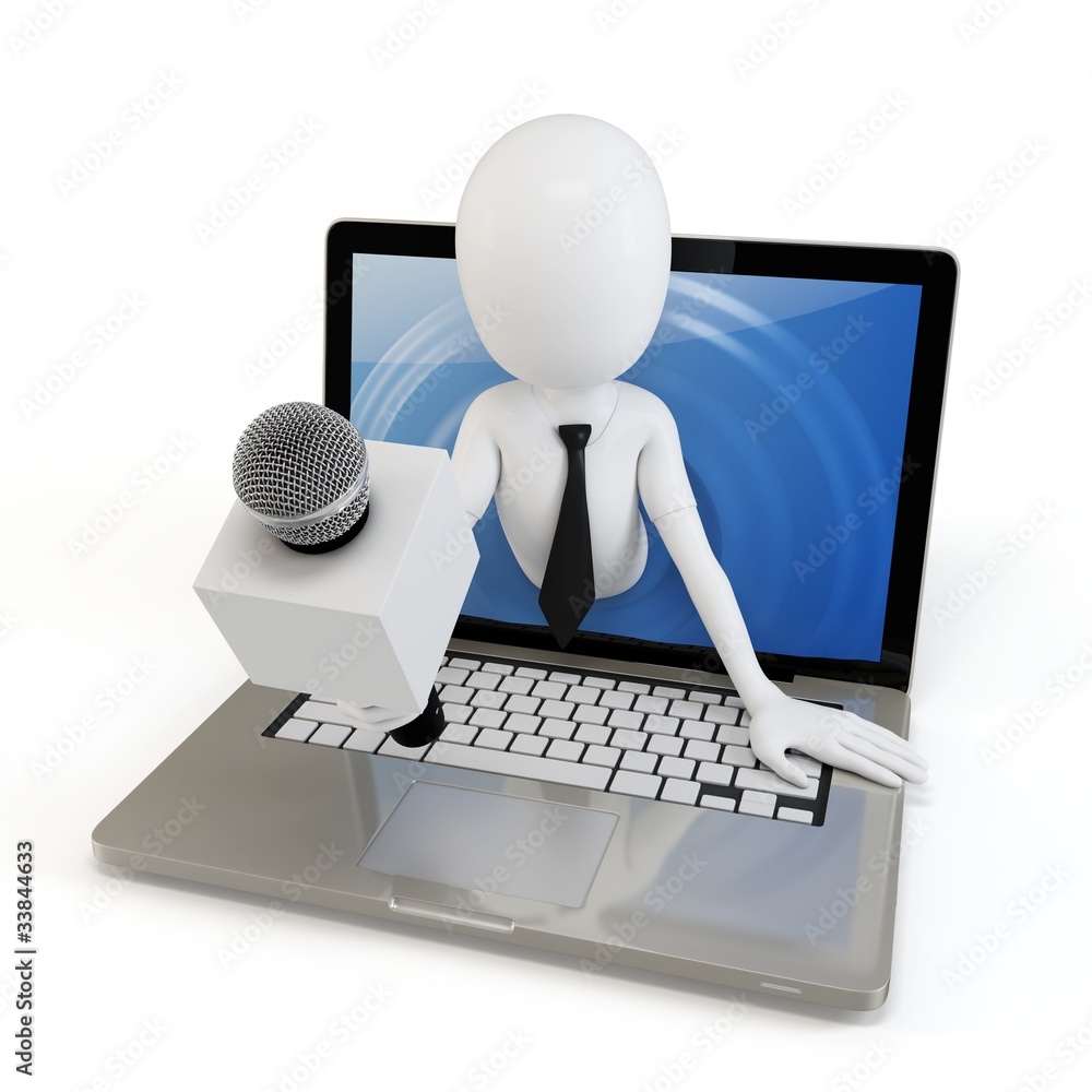 3d man online interview concept 3d man online interview concept