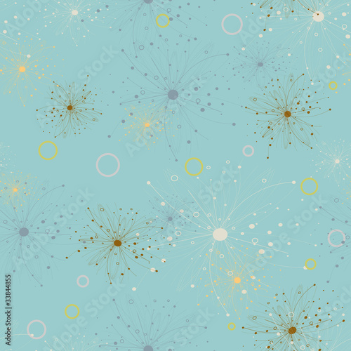 seamless background from the marsh flowers on blue
