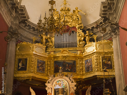 Organ in Church in the walled city of Dubrovnic Croatia