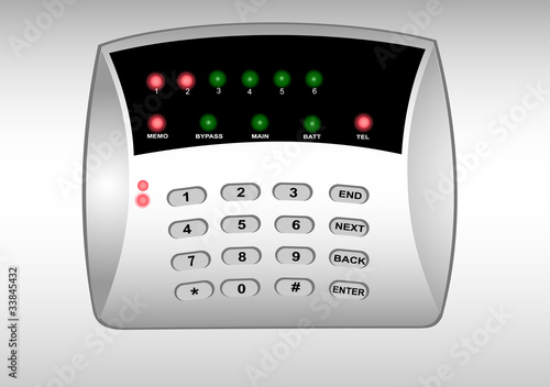 The panel of the security alarm system