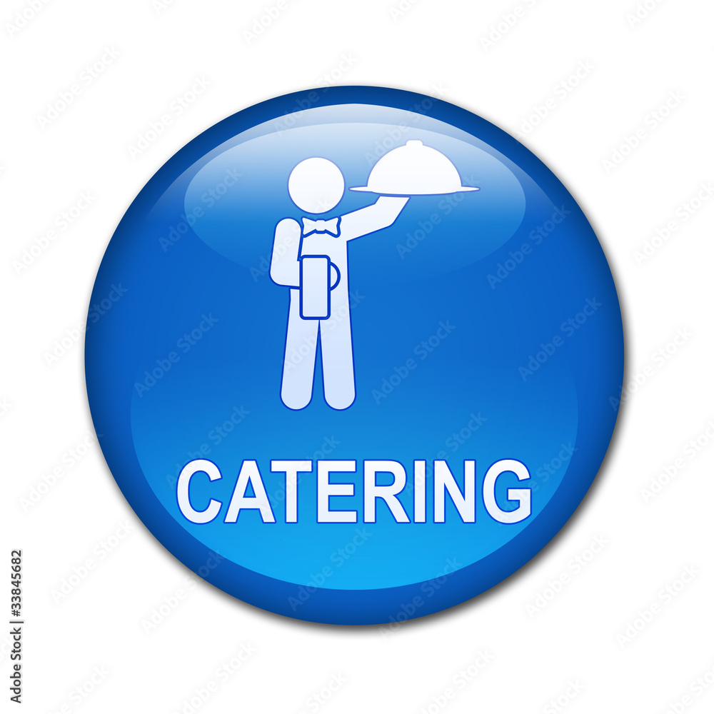 Boton brillante simbolo y texto CATERING Boton brillante simbolo y texto CATERING