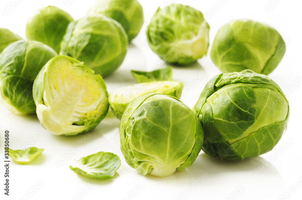Brussels sprouts on white Brussels sprouts on white