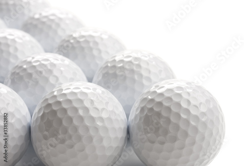 Golf balls in rows