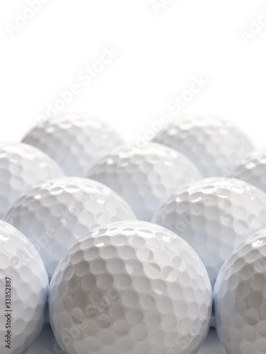 Golf balls in rows