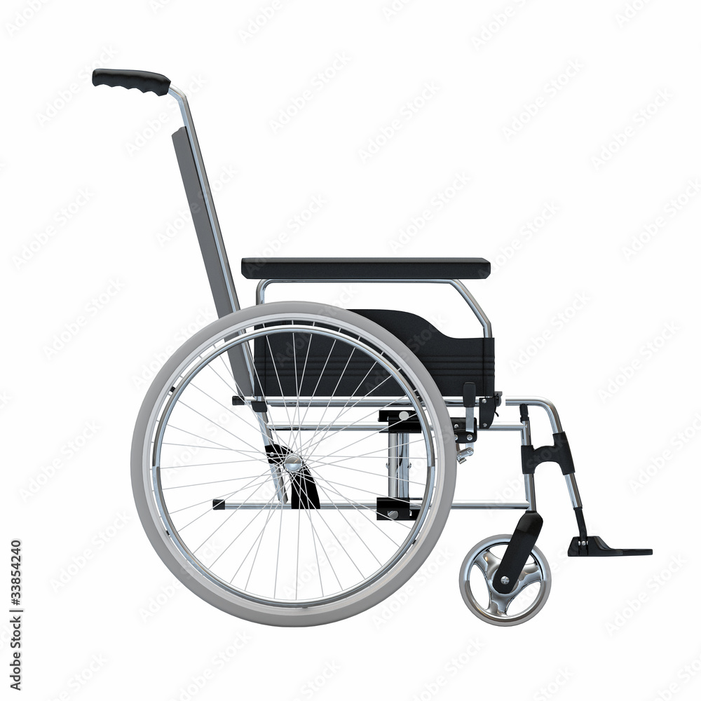 Empty wheelchair on white isolated background Empty wheelchair on white isolated background