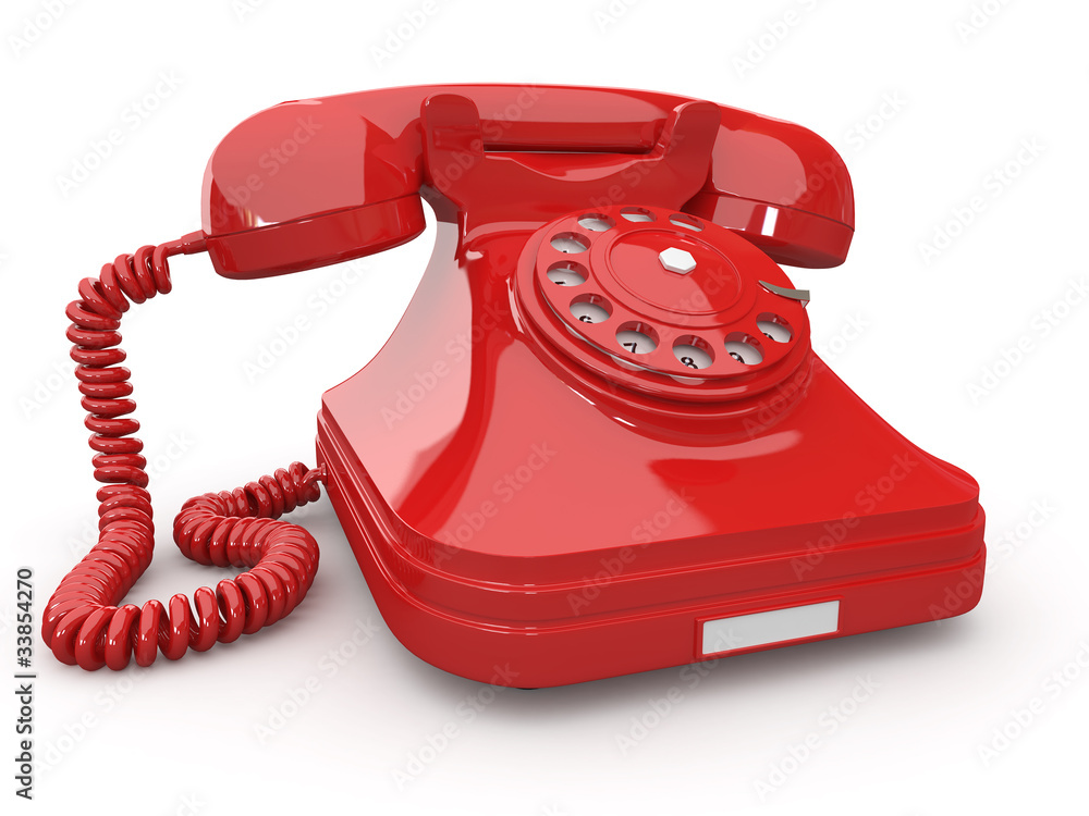 Old-fashioned phone on white isolated background Old-fashioned phone on white isolated background