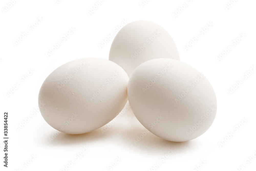 Eggs isolated on white background