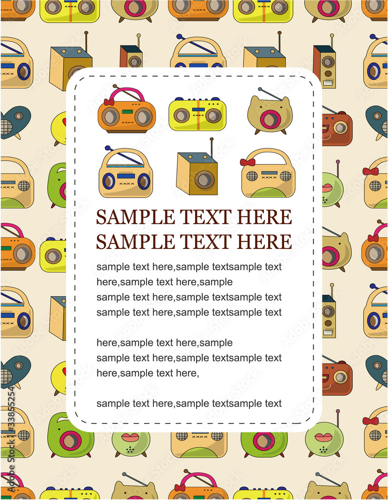 Fototapeta premium cartoon radio card.
