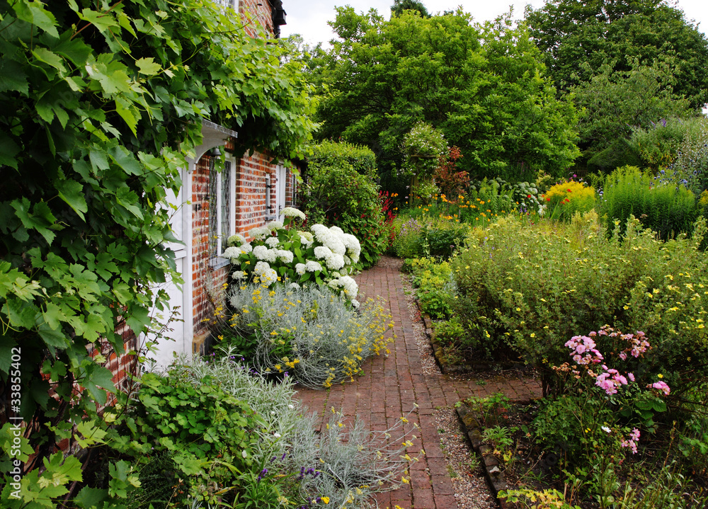 Traditional English Village Cottage and garden
