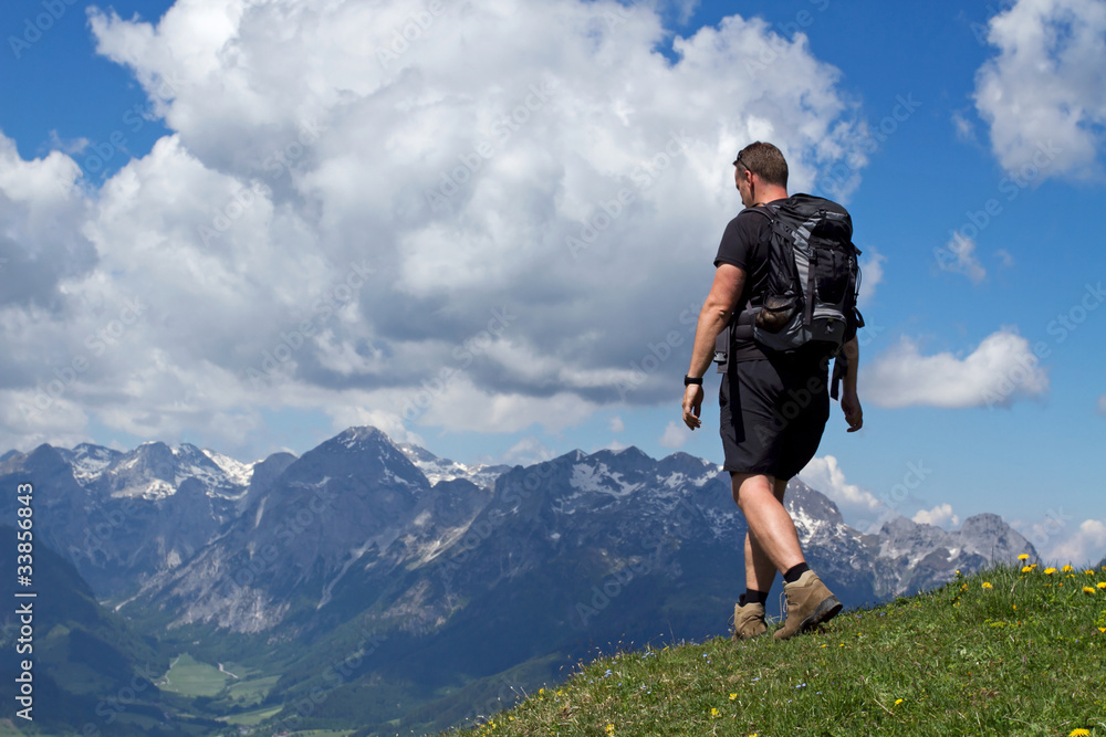 a hiker in austria alps a hiker in austria alps