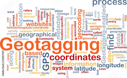 Geotagging coordinates background concept photo