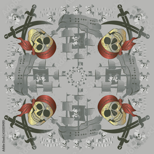 Pirate Skull and Crossbones Bandana