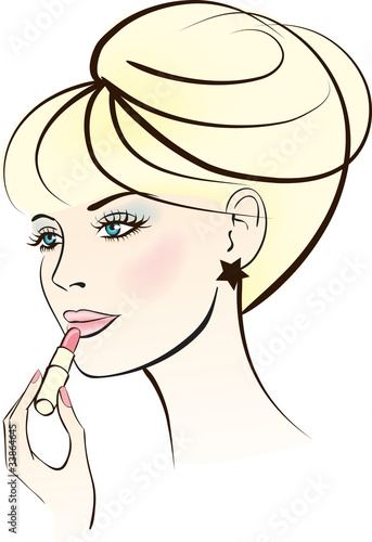 beauty woman with lipstick