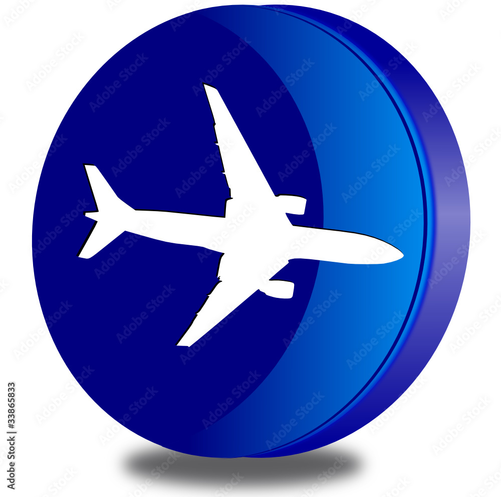 Airplain glossy icon Airplain glossy icon