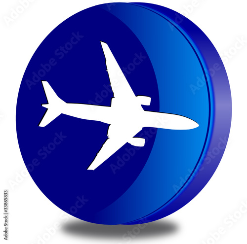Airplain glossy icon