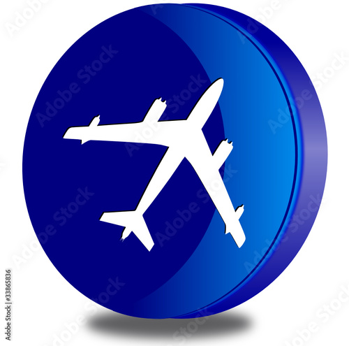 Airplain glossy icon