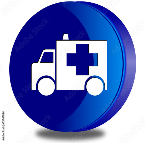 Ambulance glossy icon