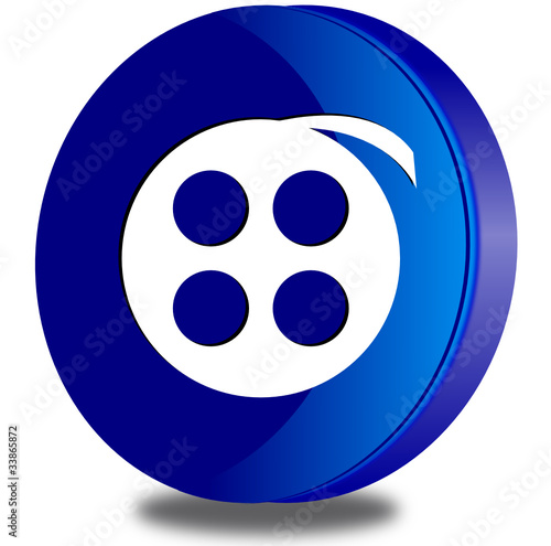 Film reel glossy icon