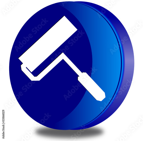 Paint roller glossy icon