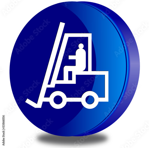 BiancoForklift truck glossy icon