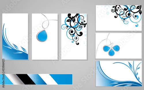 business cards ,blue