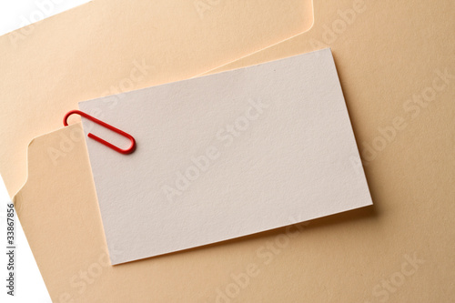 Blank attachement clipped on file folder