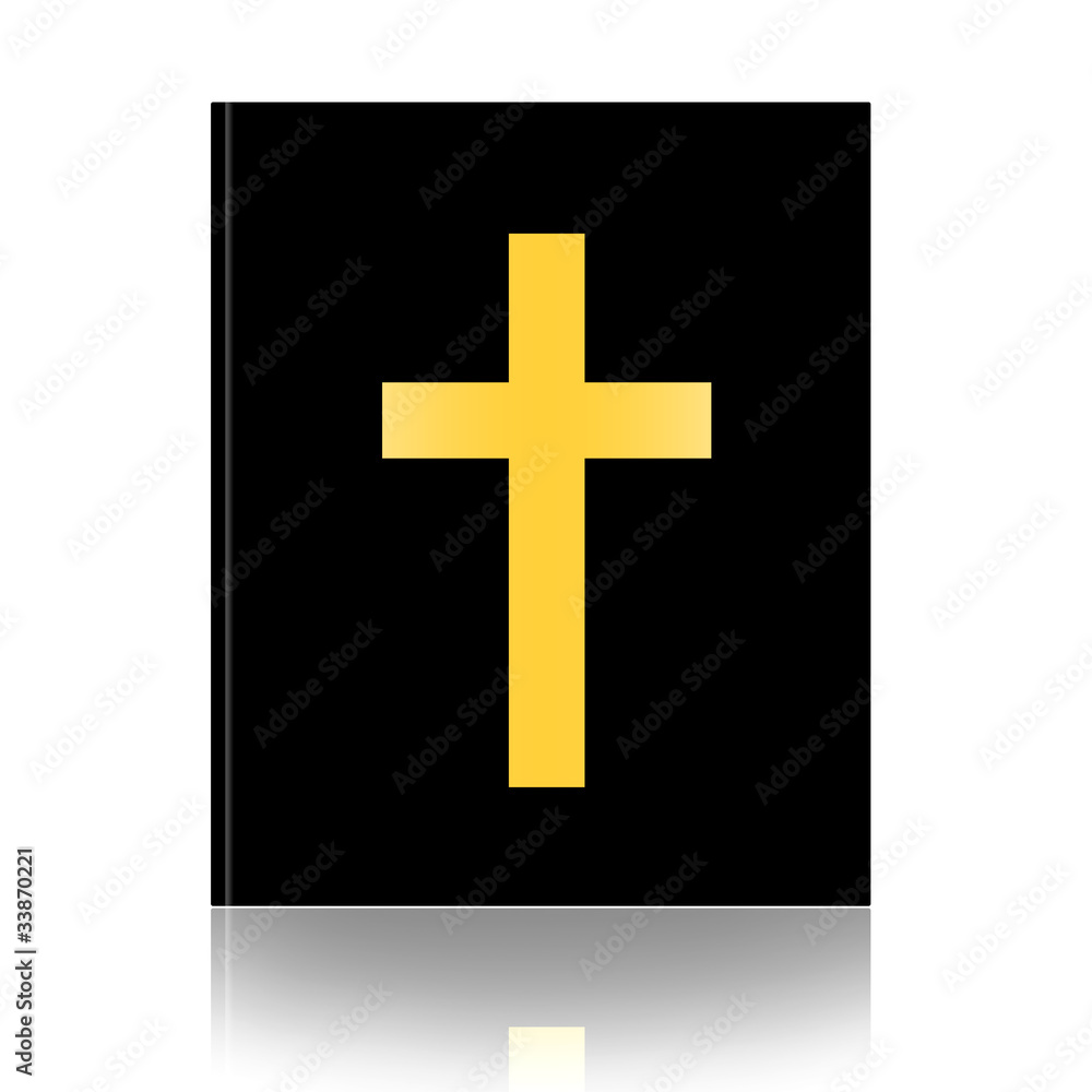 Holy Bible with cross isolated over white background Holy Bible with cross isolated over white background