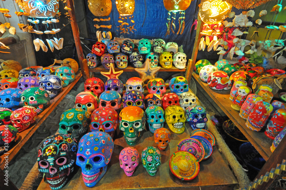 Coloroful painted skulls