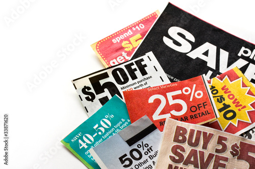 Coupons isolated on white background