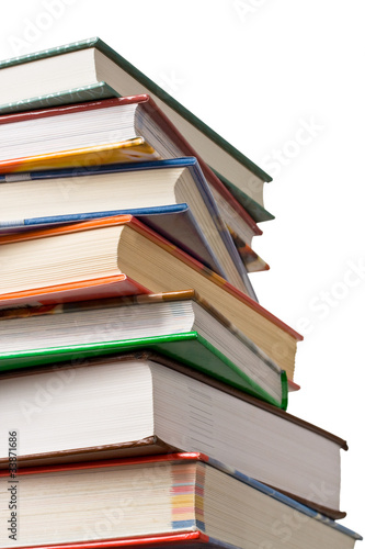 Stack of books isolated on white. Concept of education.